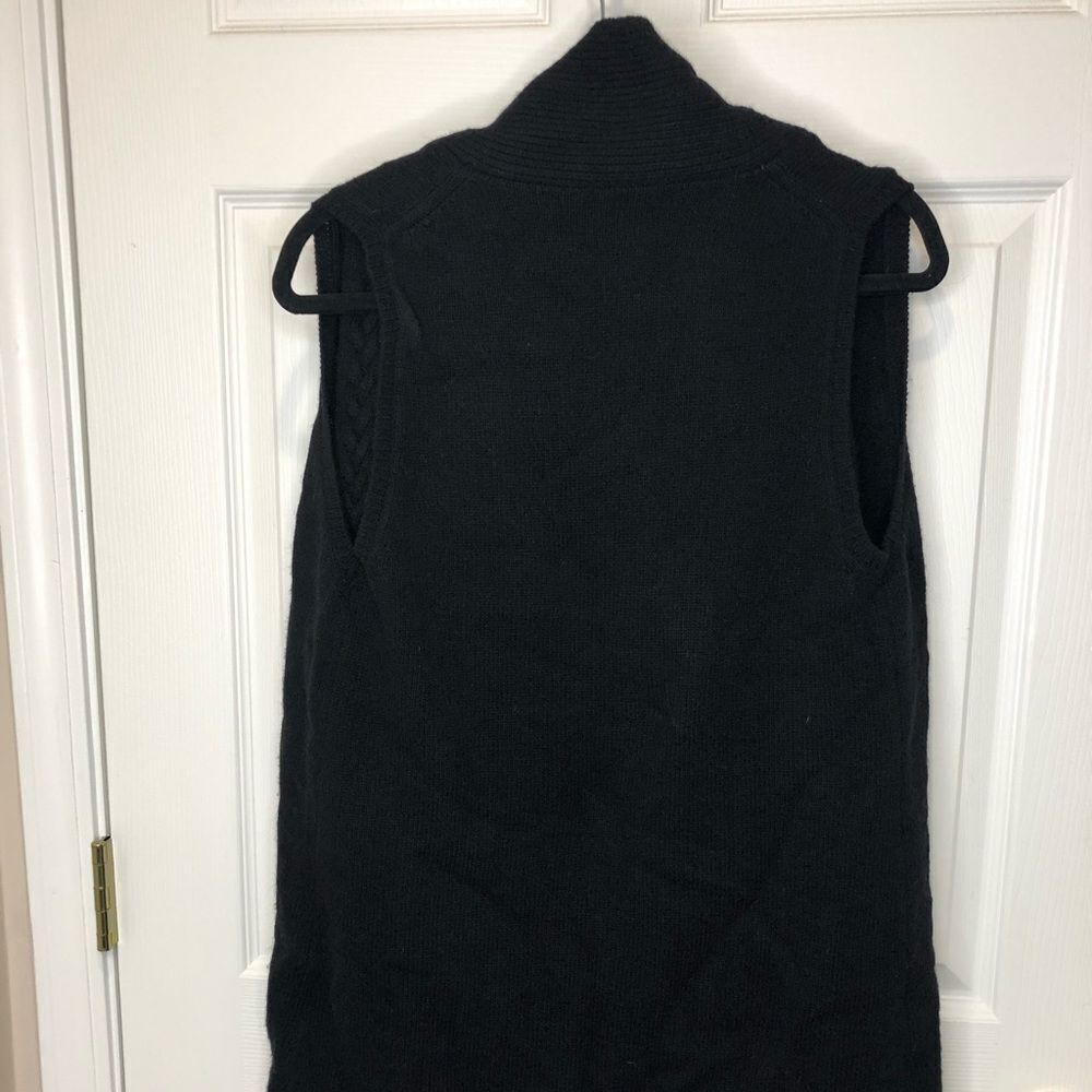 NWT Joan Vass wool blend black sweater vest, size large - Picture 10 of 12